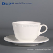 Custom Company Logos on White Porcelain Tea Cup And Saucer Wholesale